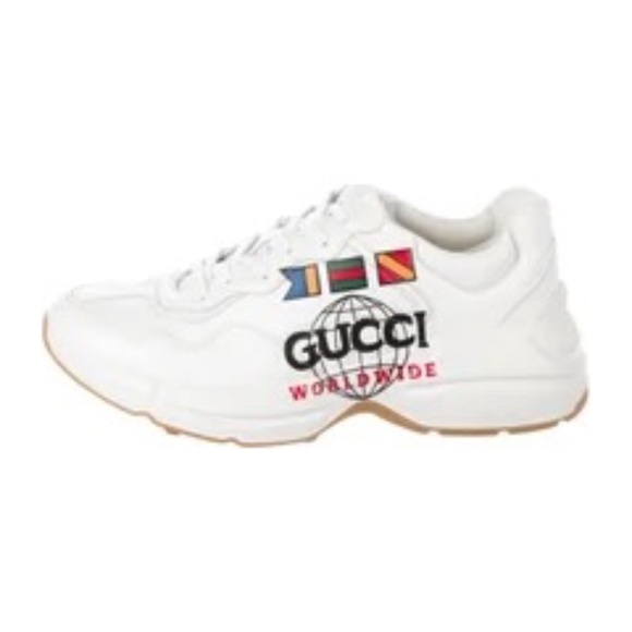 GUCCI Worldwide Sneakers in White Multi Size 6